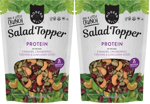 Vista 14 de Modern Mill Complemento para Ensalada Antioxidante de Gourmet Nut - Mezcla de Frutos Secos (Almendras), Arándanos Secos y Azucenas, Semillas