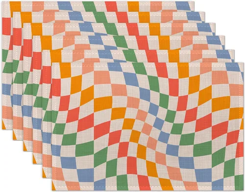 Vista 10 de Juego de 6 manteles individuales de mármol negro y dorado, lavables para mesa de cocina, comedor, resistentes al calor, para decoración de fiestas