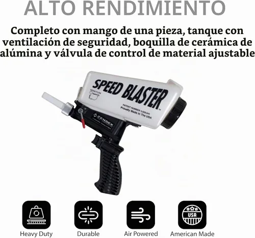 Vista 2 de Zendex Tool - SpeedBlaster portátil multimedia Blaster en blanco - Kit de pistola de arena de mano para compresor de aire - Pistola de chorro