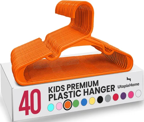 Vista 40 de Utopia Home - Perchas para niños, paquete de 20 perchas para armario de bebé de 11.5 pulgadas, color rosa bebé Perchas de plástico para bebés Se