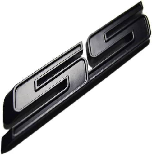 Vista 7 de zorratin Calcomanía con emblema SS inclinado, para parrilla lateral de camioneta, para Chevy., Negro