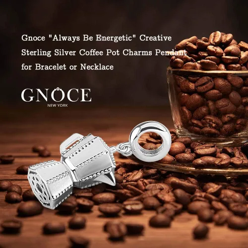 Vista 8 de GNOCE Rose Gold Pendant Charm for Women Sterling Silver Coffee Cup Dangle Charms for BraceletNecklace Christmas Jewelry Gift For Mom Sister Daughter