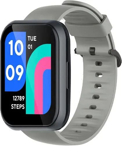 Vista 2 de Lamshaw Correa compatible con Wy ze Watch de 1.77 pulgadas, correa de repuesto de silicona suave con hebilla de acero inoxidable para reloj Paquete