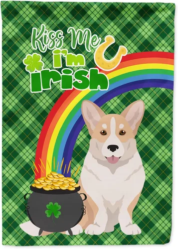 Vista 158 de Caroline's Treasures WDK4731GF - Bandera decorativa para jardín del día de San Patricio, color negro y tostado, Airedale Terrier, para jardín