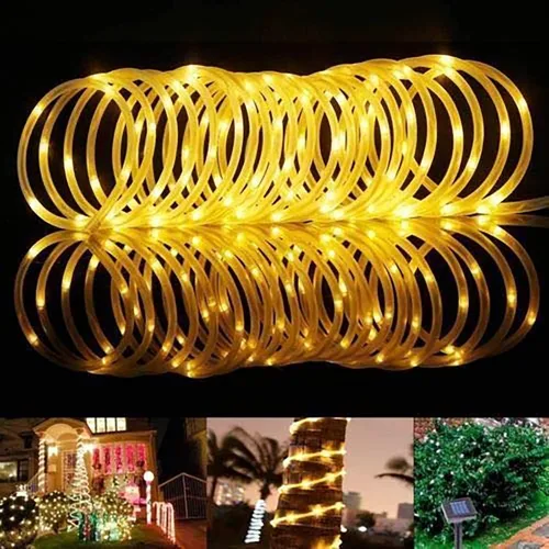 Vista 3 de Tira de luces solares de lichi para exteriores, 16.5 pies, 50 LED, impermeable, con cuerda de luces para exteriores, ideal para decoración