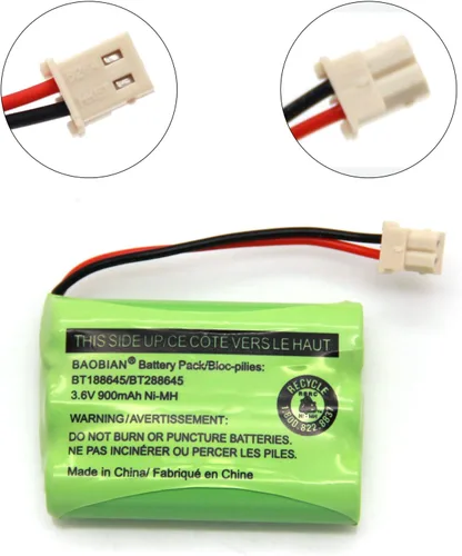 Vista 2 de BT188645/BT288645 Batería 3.6V 900mAh Ni-MH Compatible con VTech VM312 VM3251 VM3252 VM3261 Motorola MBP481 MBP482 MBP483 Video Digital Baby Monitor