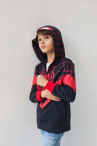 Vista 6 de Marvel Spider-Man Spider-Verse Venom - Sudadera con capucha y cremallera para niños pequeños y grandes