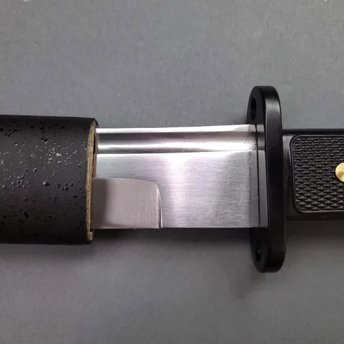 Vista 5 de Musha Samurai Wakizashi táctico hecho a mano de 31 pulgadas con hoja de espiga completa de acero al carbono 1045. para colecciones
