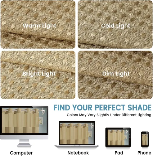 Vista 7 de EUTXL Cortina de ducha beige sin gancho con forro a presión, 230 GSM, cortinas de ducha para baño, 71 pulgadas de ancho x 74 pulgadas de alto