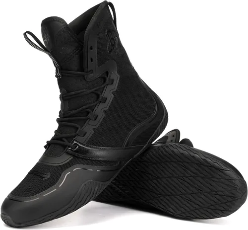 Vista 6 de Boxing Shoes for Men Wrestling Shoe Lightweight Fighting Shoes High Top Fitness Sneakers LS-PRO 20-2