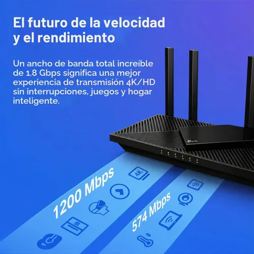 Vista 3 de TP-Link Router AX1800 WiFi 6 (Archer AX21) – Internet inalámbrico de banda dual, Gigabit, Easy Mesh, funciona con Alexa - Un Dispositivo Certificado