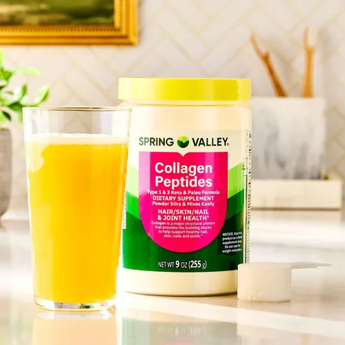 Vista 3 de Spring Valley - Suplemento dietético en polvo tipo 1 y 3 para cabello, piel, uñas, 9 onzas