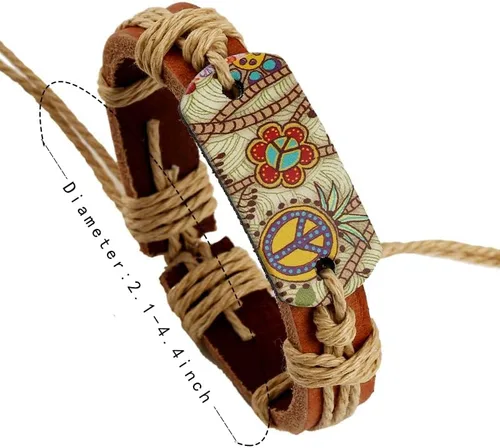 Vista 6 de Pulseras bohemias de cuero para mujeres, niñas y hombres