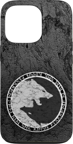Vista 10 de Fenrir Wolf of Odin in Circle of Norse Runes Case for iPhone 17