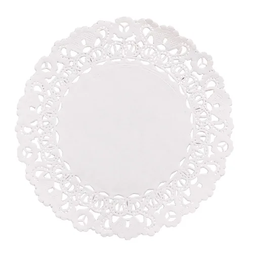 Vista 10 de Hygloss Doilies redondos de papel, 36 piezas, 6 pulgadas, tapabocas decorativos de encaje blanco, desechables y seguros de grado alimenticio
