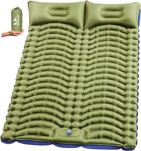 Vista 7 de Double Camping Sleeping pad with Pillow & Built-in Foot Pump Navy Blue