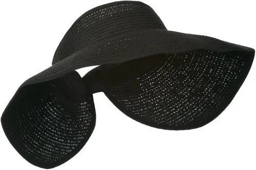 Vista 2 de Jeanne Simmons Visera enrollable con cierre de lazo UPF 50+, color negro W39S33D