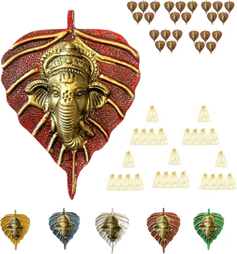 Vista 15 de LOVENSPIRE Ganesha Diwali - Decoración de hojas de metal para colgar en la pared para el hogar y la oficina, regalo de regreso de inauguración