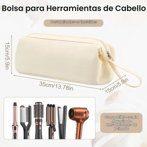 Vista 2 de Bolsa de viaje para herramientas para el cabello, compatible con Dyson Shark Flexstyle portátil, secador de pelo, alisadores, rizadores y accesorios