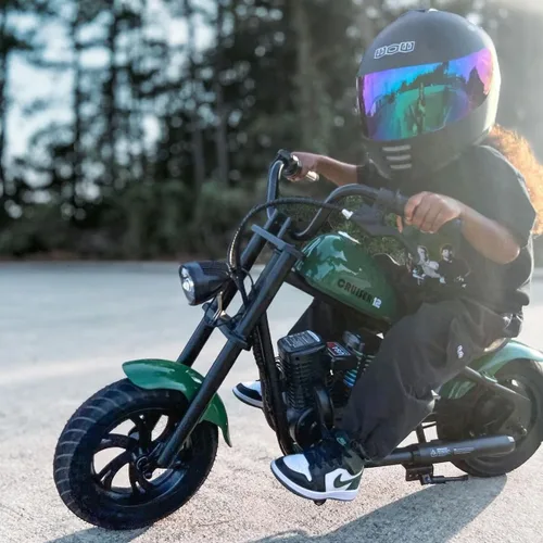 Vista 2 de HYPER GOGO Cruiser 12 Plus - Motocicleta eléctrica para niños (pino)