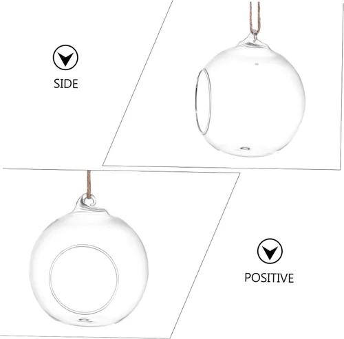 Vista 4 de BESTonZON 6 jarrones colgantes de terrario para plantas suculentas, macetas decorativas de interior, botellas ecológicas hidropónicas de vidrio