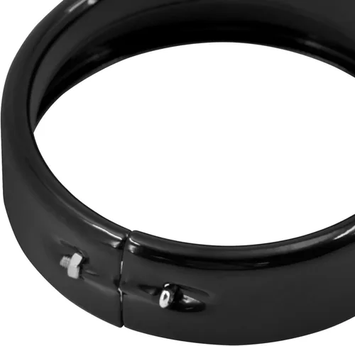 Vista 6 de Luz antiniebla de motocicleta de 11.4 cm con anillo de estilo visera, luz de paso auxiliar de 4 1/2", lámpara con bisel compatible con Harley Brillo