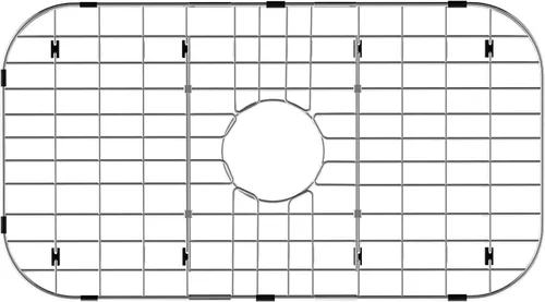 Vista 19 de Paquete de 2 rejillas de metal dorado para fregadero de cocina, 13"L X 11.6"W, protectores de fregadero de acero inoxidable con orificio de drenaje