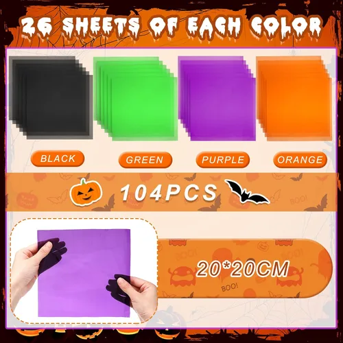 Vista 2 de Outus 104 hojas de celofán de colores de celofán de regalo para filtrar luces, manualidades, embalaje, regalos pequeños, envoltura de dulces