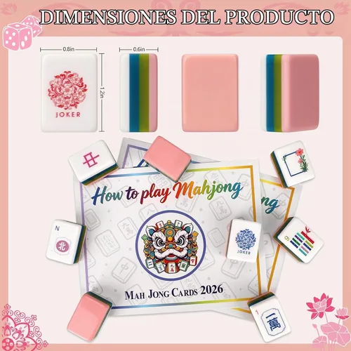 Vista 2 de American Mahjong - Juego de azulejos para amantes de Mah Jong Rosa pálido