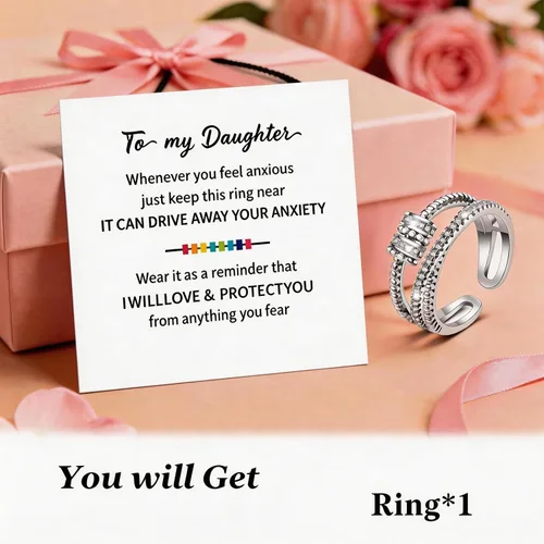 Vista 9 de choice of all Anillo Fidget para Mi Hija Regalos de Mamá Madre Esperanza Ansiedad Respirar Anillo Giratorio para Mujeres Regalos del Día de San