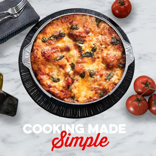 Vista 4 de 12" Pizza Oven Insert Pan (5-Pack) - Disposable Aluminum Liner for Countertop Pizza Makers, Fits Betty Crocker Pizza Maker, Piezano & More