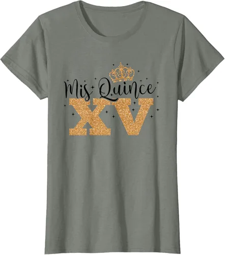 Vista 14 de Camiseta de quinceañera Mis Quince para cumpleaños número 15 Blanco