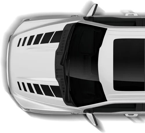 Vista 2 de Calcomanías de rayas deportivas para capó, diseño gráfico compatible con Ford F150 (2021-2023) (negro)