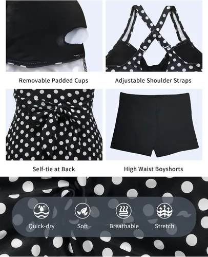 Vista 4 de SuperPrity trajes de baño de dos piezas para mujer, prenda superior con volantes, prenda inferior con cintura alta