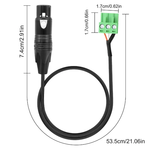 Vista 2 de XMSJSIY XLR a 3 pines Phoenix Cable XLR 3P hembra a PHX3M NBKF/2EDG-5.08 3pin PCB tornillo bloque de terminales adaptador cable conector
