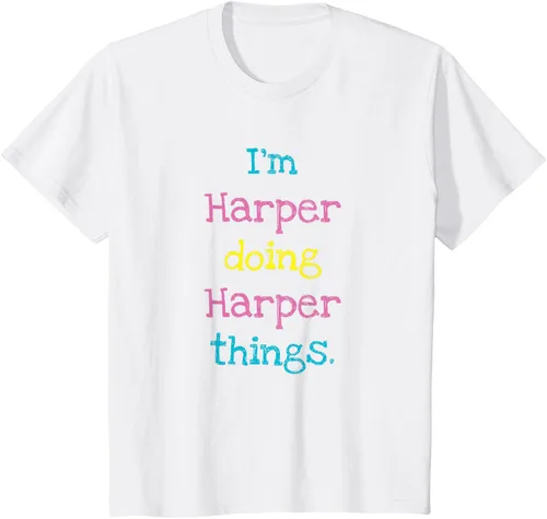 Vista 31 de Harper - Camiseta de regalo para niños con texto personalizado