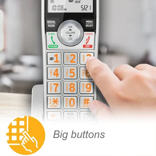 Vista 17 de AT&T CL84207 DECT 6.0 Teléfono con cable de 2 teléfonos para el hogar con largo alcance, contestador, bloqueo de llamadas, locutor de identificación