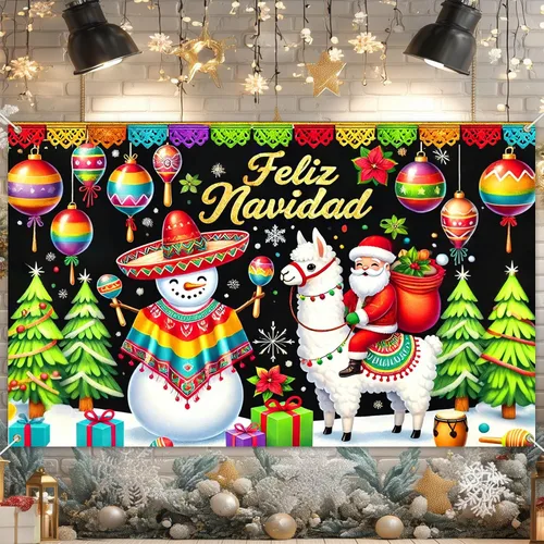 Vista 15 de BlissYard Telón de fondo de tren de Papá Noel, 71 x 43 pulgadas, pancarta de escena de Navidad de pan de jengibre, fondo de fotos para fiestas