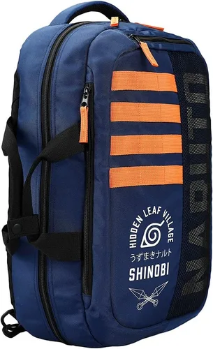Vista 3 de Bioworld Naruto Hidden Leaf Village Anime Cartoon Desktop Workspace Tech Mochila, Azul, Computadora portátil