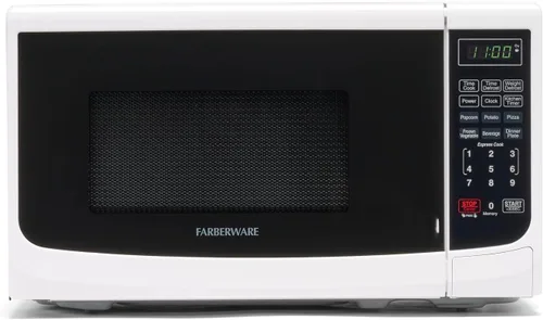Vista 5 de Farberware Paquete de microondas de encimera de 700 W de 0.7 pies cúbicos con iluminación LED, bloqueo infantil, interior fácil de limpiar, retro