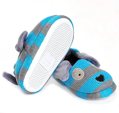 Vista 3 de Enteer Pantuflas para perros para bebés y niños, Azul Patchwork