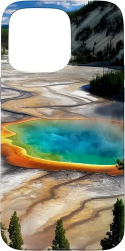 Vista 28 de Funda de vacaciones de verano para iPhone 16 Yellowstone National Park Rainbow geysers