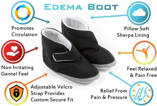 Vista 7 de Comfort Finds Botas de edema para hombre, extra anchas y espaciosas, para pies hinchados, suaves y ajustables para piel sensible y alivio de pies