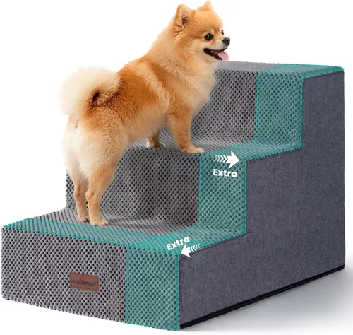 Vista 12 de Aodisman Escaleras para perros para cama o sofá, escaleras para mascotas de Gris