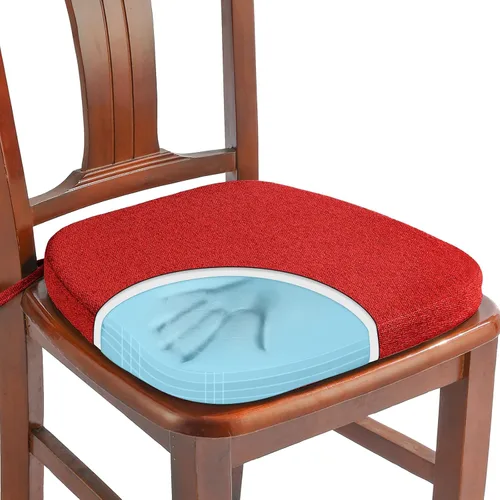 Vista 34 de SINOSSO 1 paquete de cojines de espuma viscoelástica para silla de comedor, tela tejida amigable de 16 pulgadas en forma de U, cómoda almohadilla