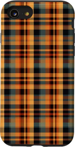 Vista 18 de Plaid Orange Brown Fall Harvest Muted Colors Print Pattern Case for iPhone 17
