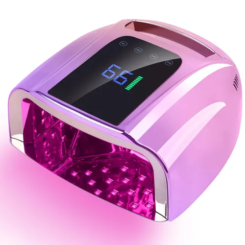 Vista 14 de Lámpara de uñas LED UV recargable de 96 W, luz UV inalámbrica para uñas con pantalla LCD, sensor automático, 4 ajustes de temporizador y secador
