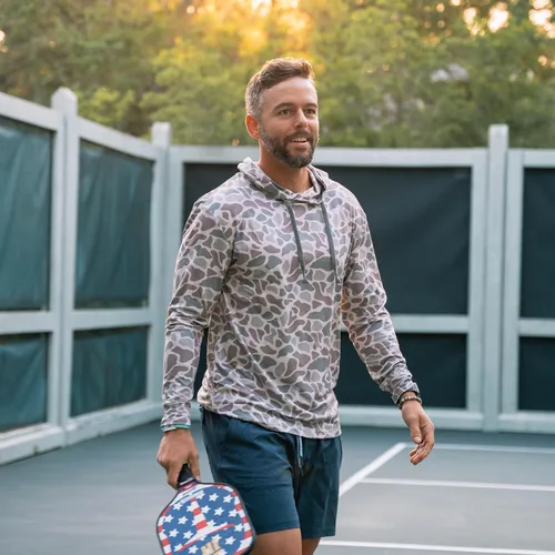 Vista 7 de Burlebo Sudadera de rendimiento para hombre – Prenda de manga larga ligera, ajuste atlético, absorción de humedad, protección solar Camuflaje