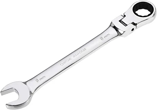 Vista 21 de uxcell Llave combinada de trinquete de cabeza flexible de 0.236 in métrica 72 dientes 12 puntos de trinquete caja terminada herramientas de llave