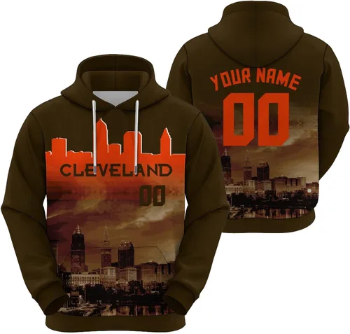 Vista 9 de Custom Football Hoodies City Night Skyline Personalized Sweatshirt Name Number Fan Gift Pullover for Men Women Youth